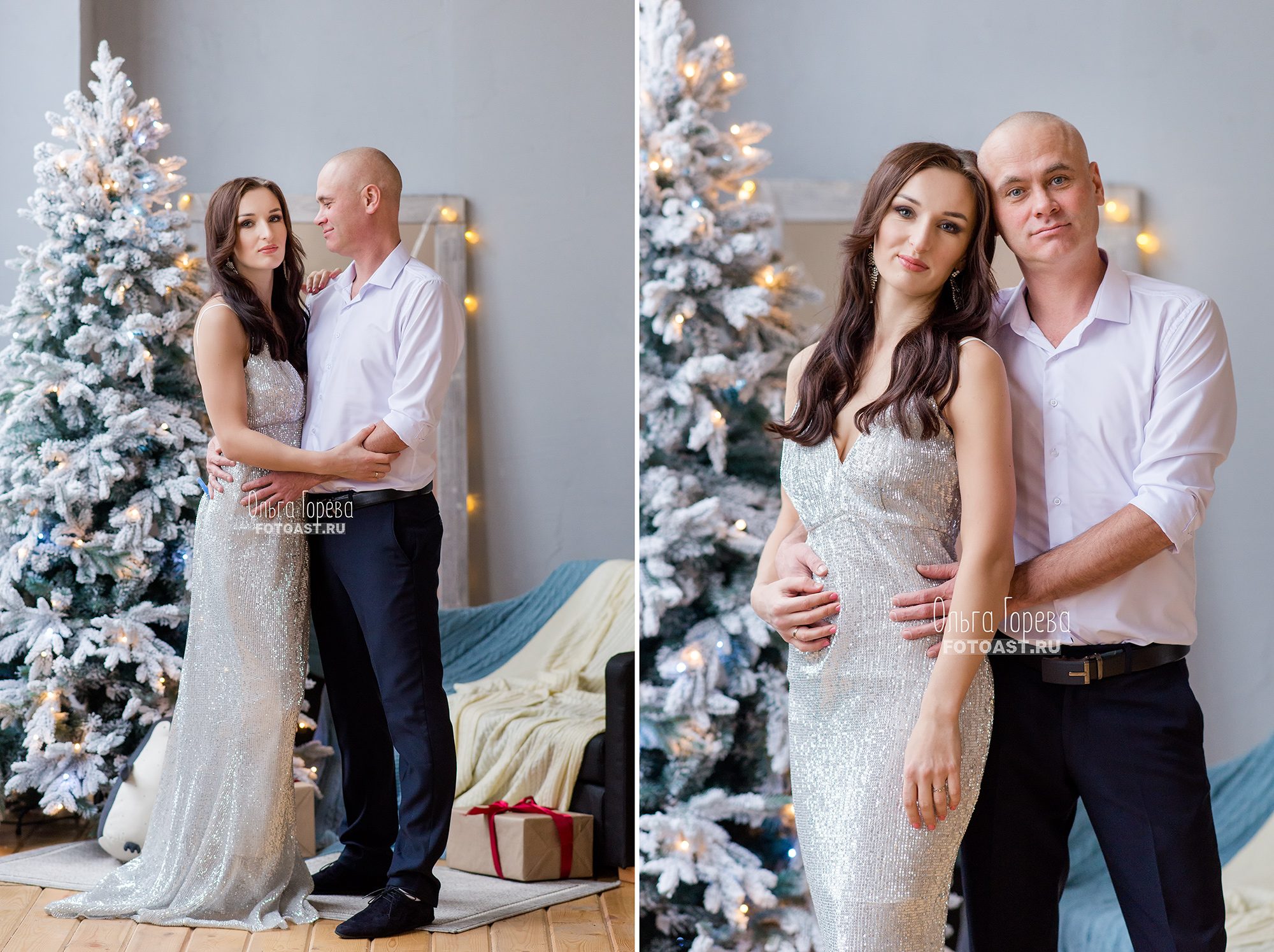 Семейная фотосессия в новогодней фотостудии в Кирове
