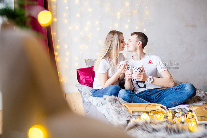 Новогодняя фотосессия для двоих в фотостудии Light Up