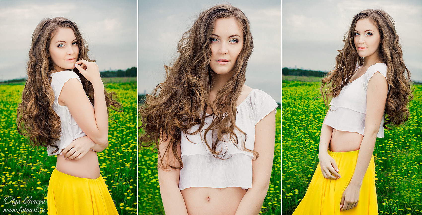 Фотосессия в поле одуванчиков